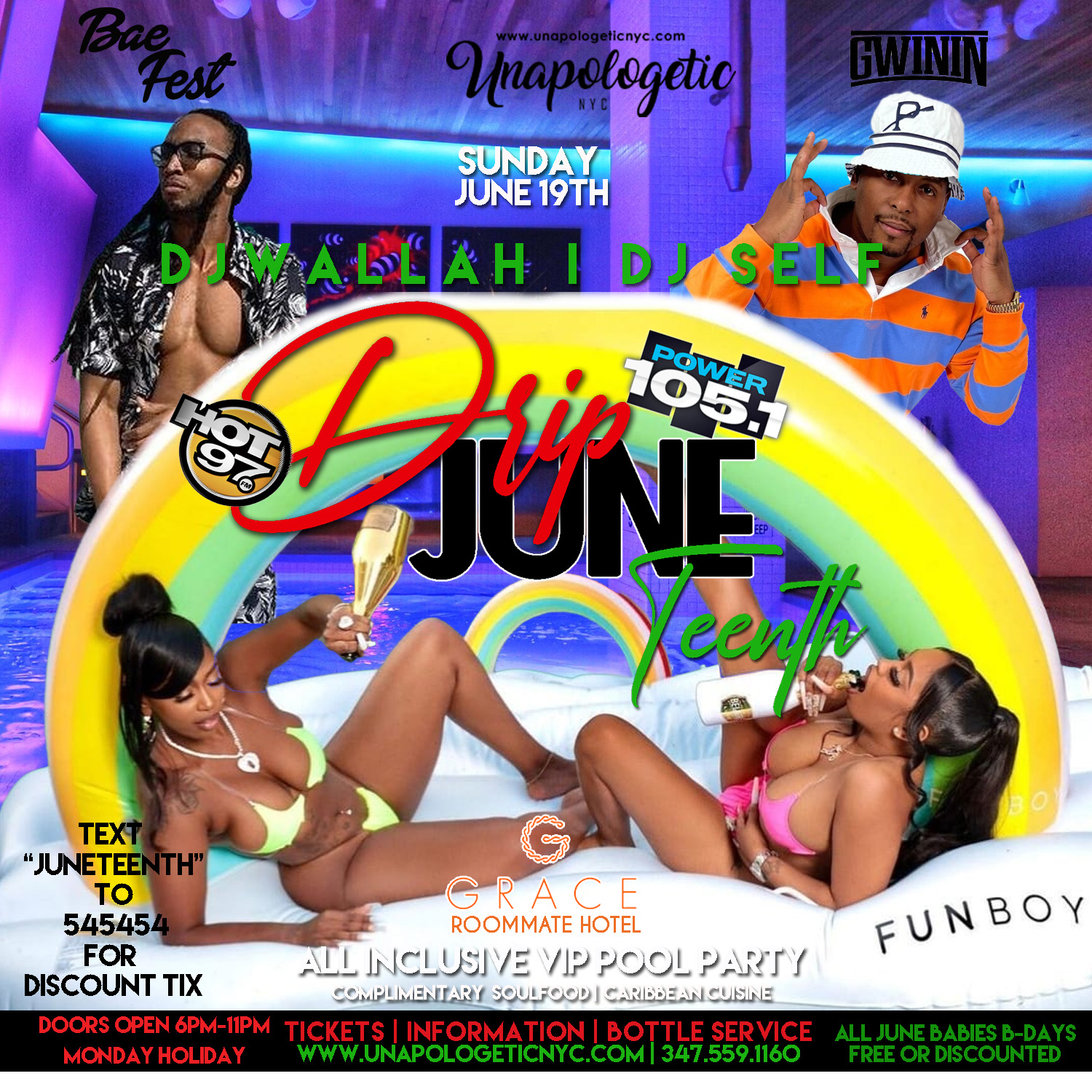 DJ SELF + DJ WALLAH LIVE | DRIP JUNETEENTH POOL PARTY
