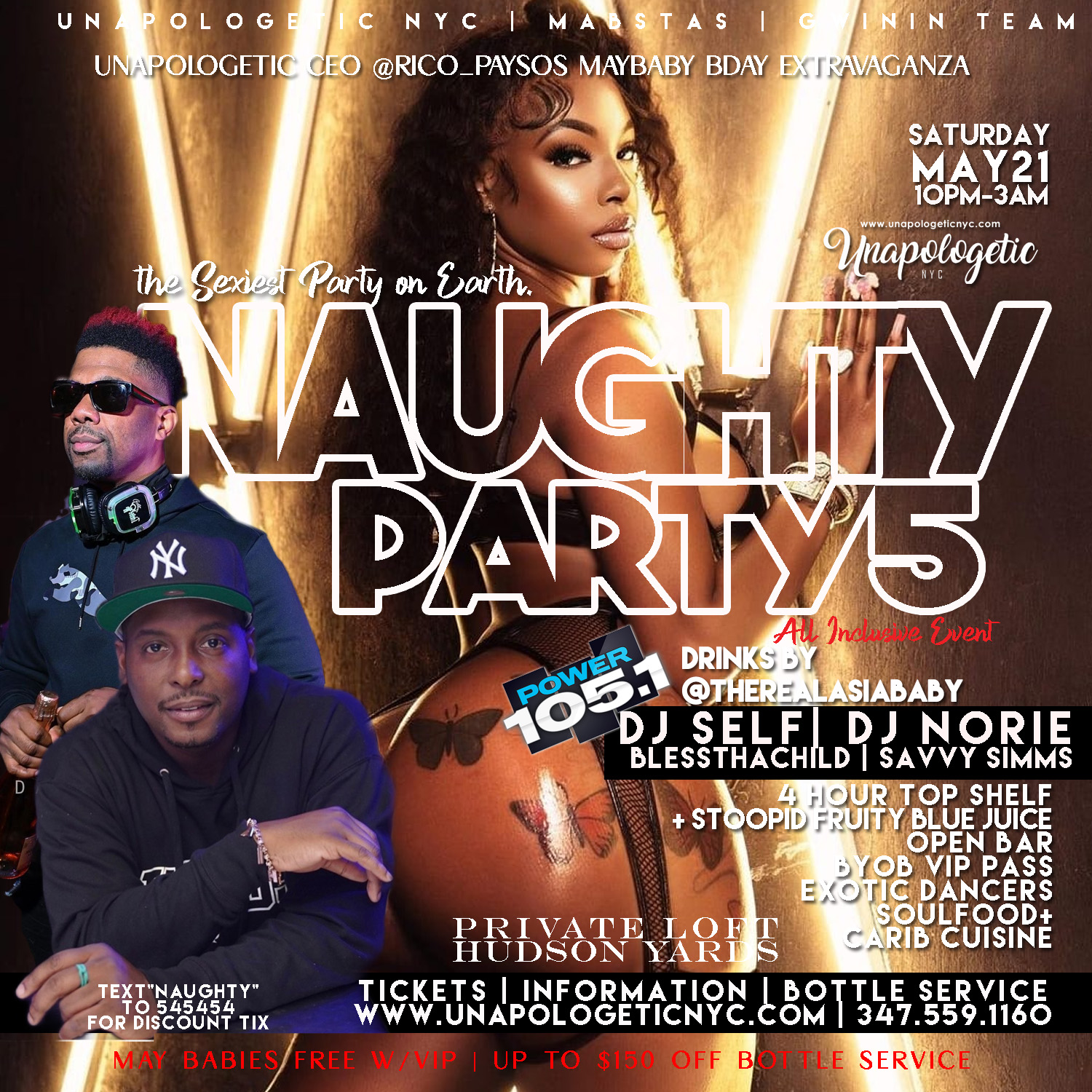 NAUGHTY 5 | ALL INCLUSIVE OPEN BAR EVENT | DJ SELF & DJ NORIE LIVE