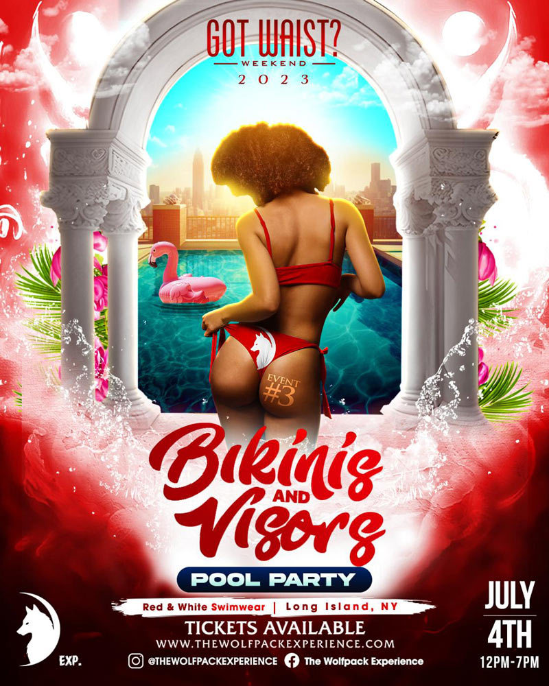 BIKINIS & VISORS: Red & White Pool Party - GOT WAIST WEEKEND 2023