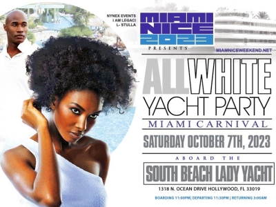 MIAMI NICE 2023 ANNUAL ALL WHITE YACHT PARTY MIAMI CARNIVAL WEEKEND